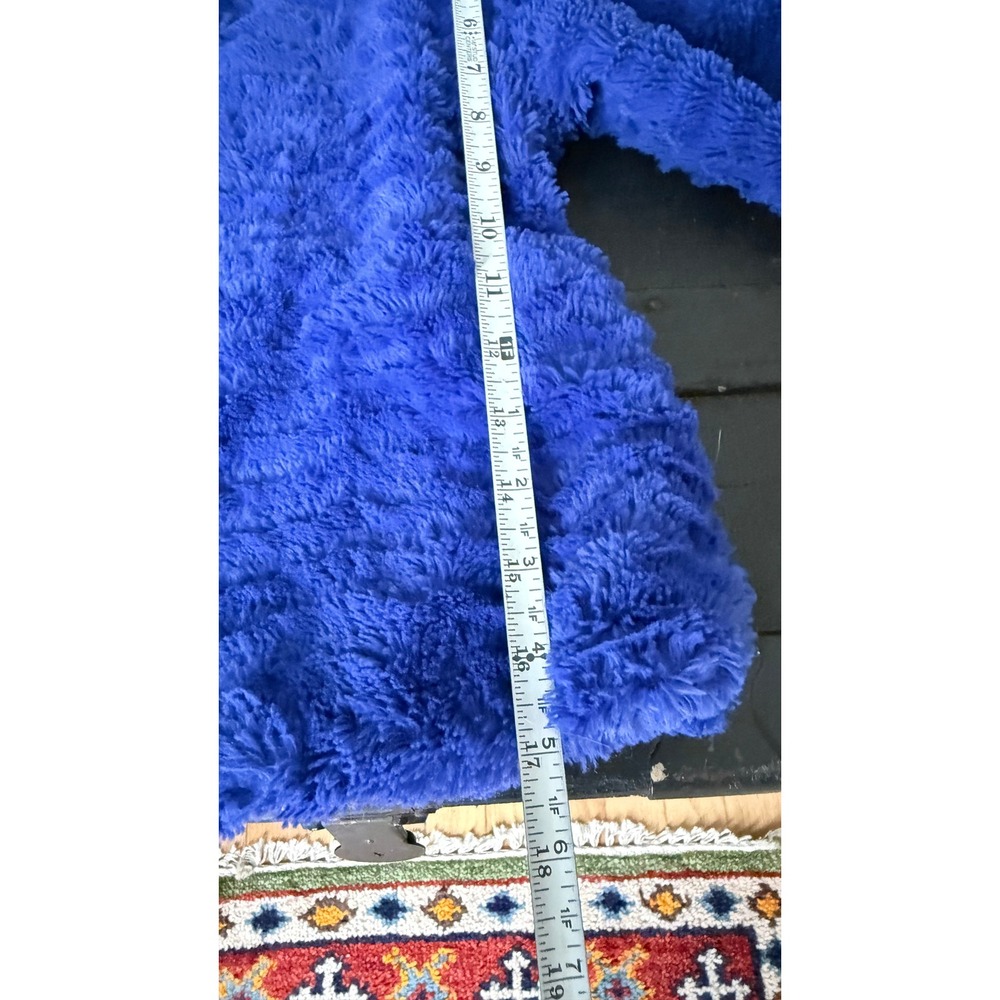 Patagonia Girls Cobalt Blue Faux Fur Coat Jacket XS 5-6 Plush Fleece - Picture 8 of 11